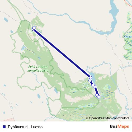 Pyhätunturi - Luosto bus Line Map