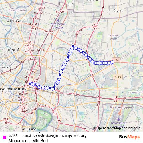 ต.92 bus Line Map