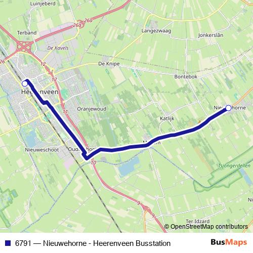 6791 bus Line Map