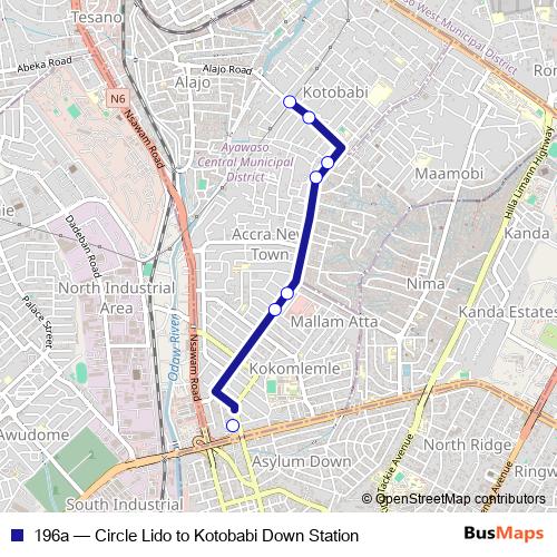 196a bus Line Map