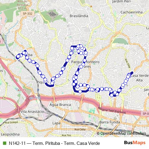 N142-11 bus Line Map