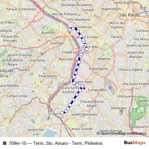 709m-10 bus Line Map