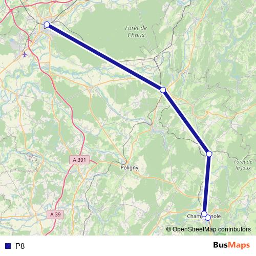 P8 bus Line Map
