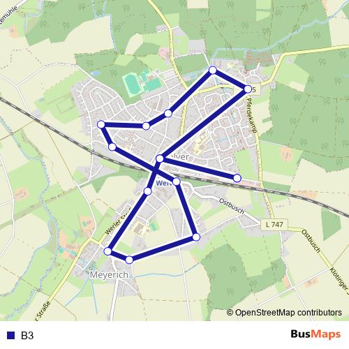 B3 bus Line Map
