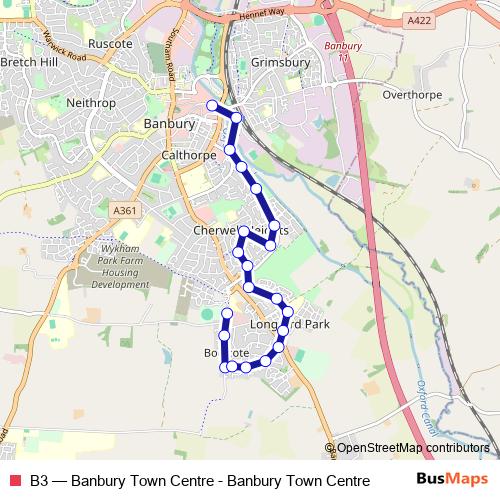 B3 bus Line Map