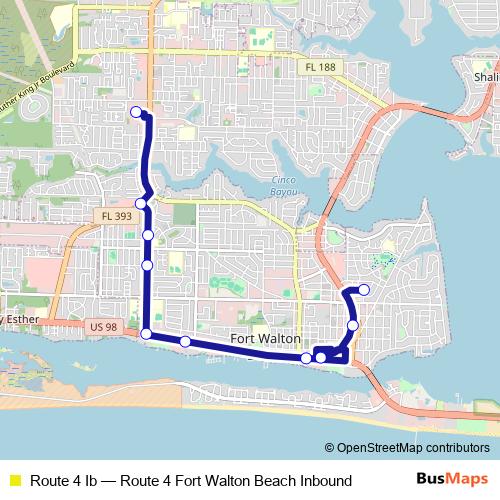 Route 4 Ib bus Line Map