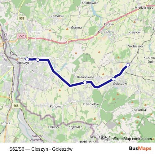 S62/S6 rail Line Map
