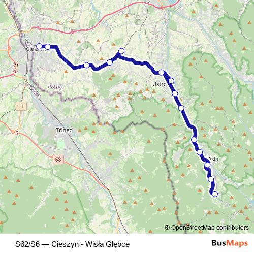 S62/S6 rail Line Map