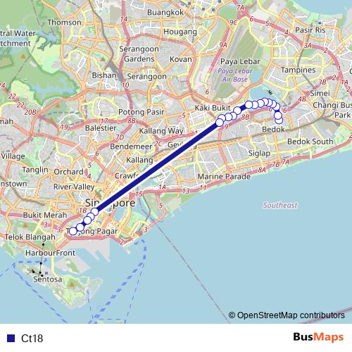 Ct18 bus Line Map