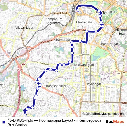 45-D KBS-Pplo bus Line Map