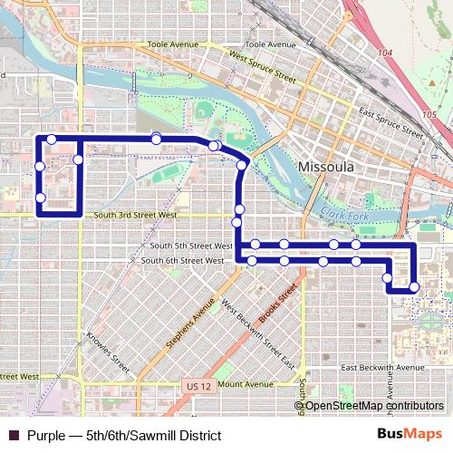 Purple bus Line Map
