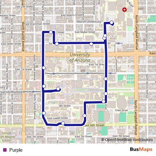 Purple bus Line Map