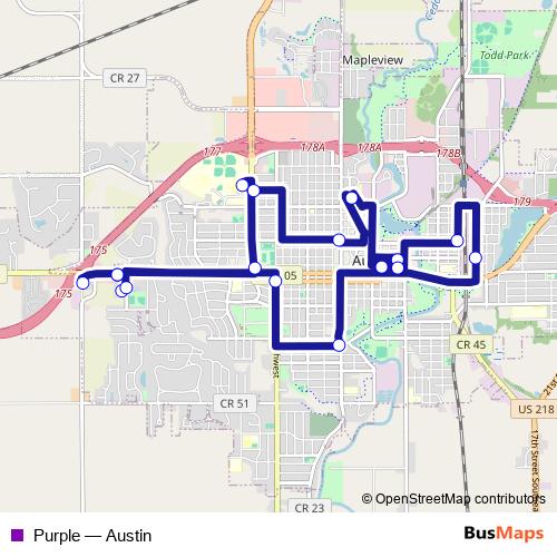 Purple bus Line Map
