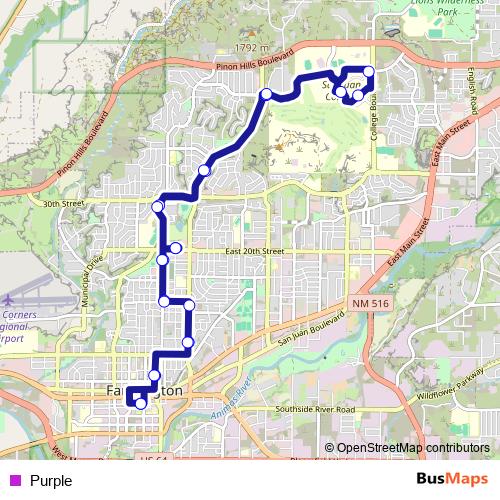 Purple bus Line Map