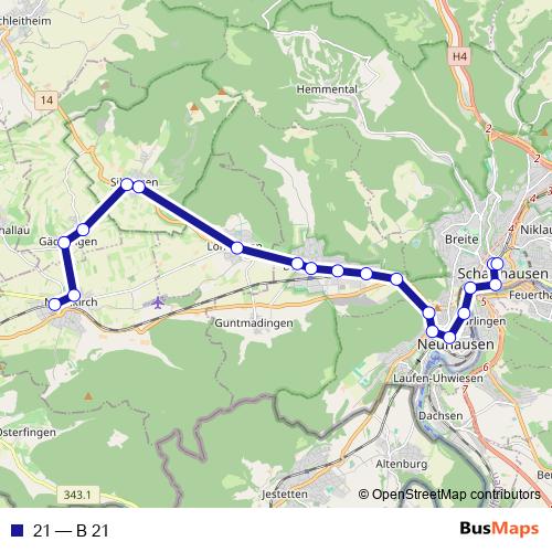 21 bus Line Map