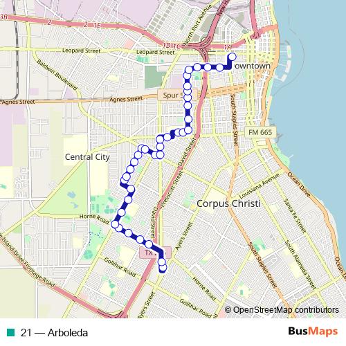 21 bus Line Map