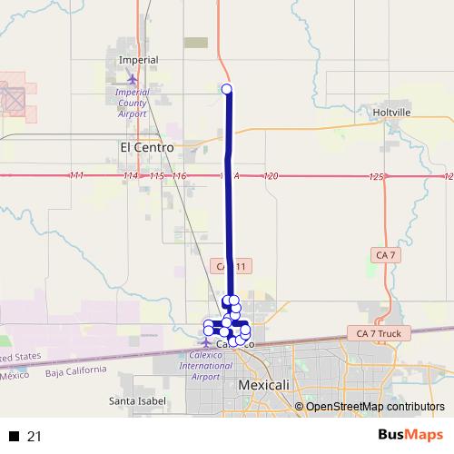 21 bus Line Map