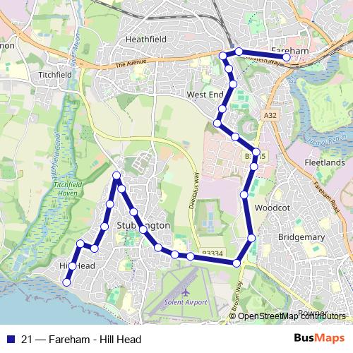21 bus Line Map