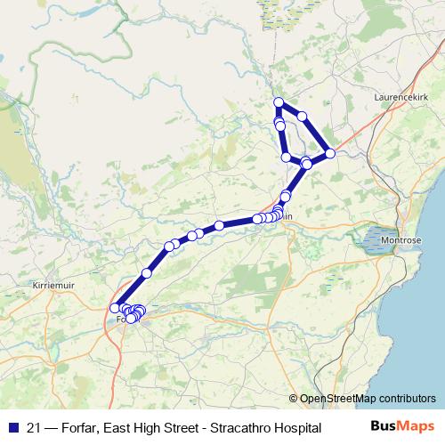 21 bus Line Map