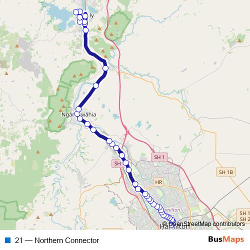 21 bus Line Map