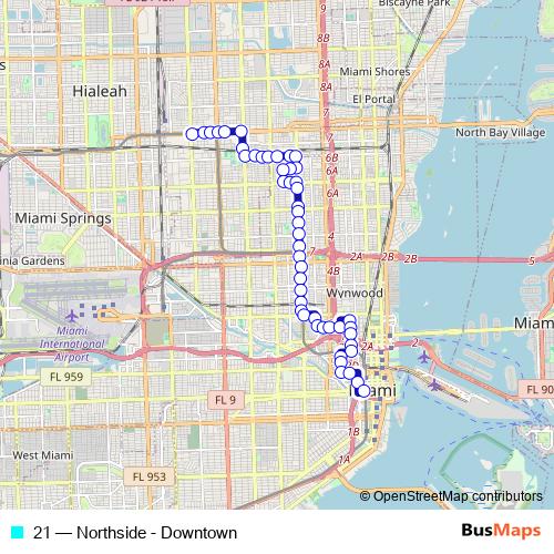 21 bus Line Map