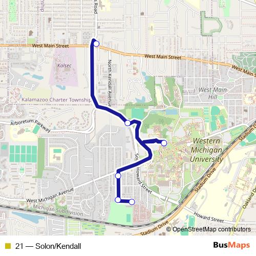 21 bus Line Map