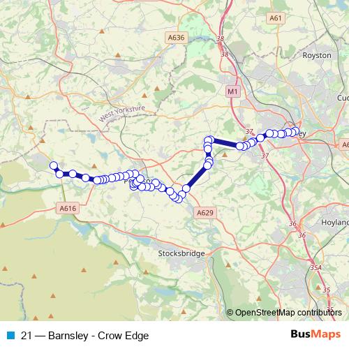 21 bus Line Map