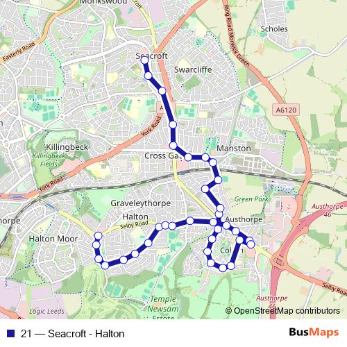 21 bus Line Map