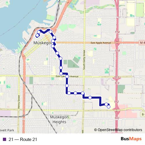21 bus Line Map