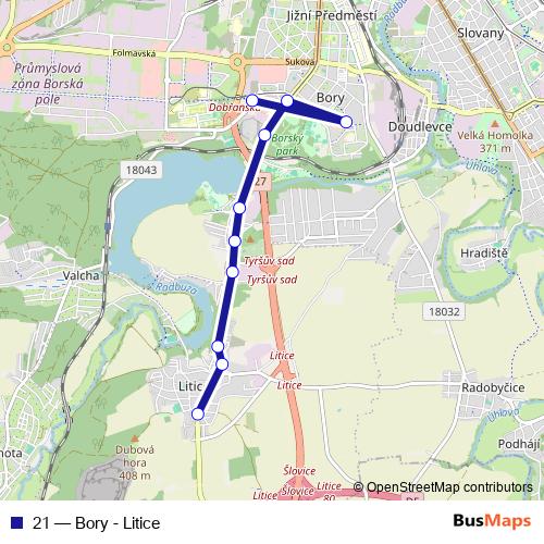 21 bus Line Map
