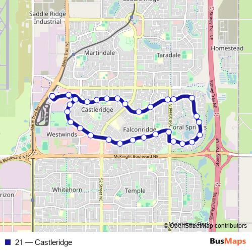21 bus Line Map