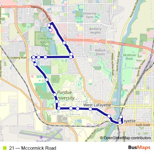 21 bus Line Map