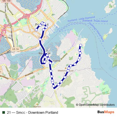 21 bus Line Map