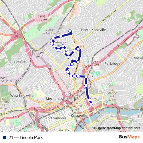 21 bus Line Map
