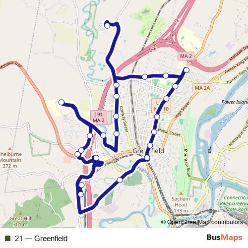 21 bus Line Map