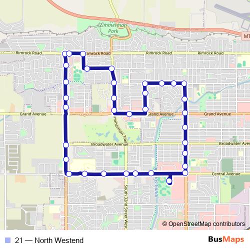 21 bus Line Map