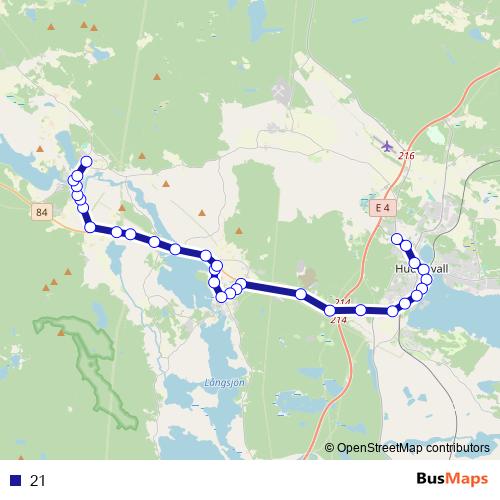 21 bus Line Map