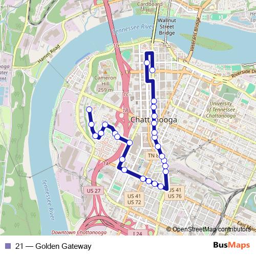 21 bus Line Map