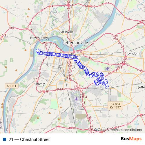 21 bus Line Map