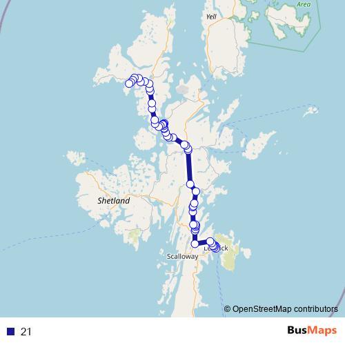 21 bus Line Map
