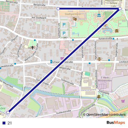 21 bus Line Map
