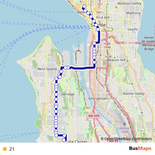 21 bus Line Map