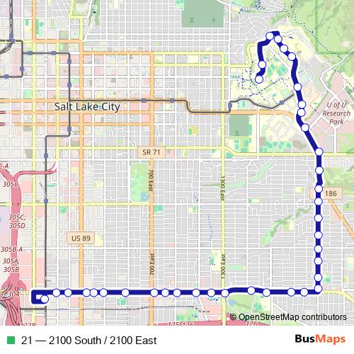 21 bus Line Map
