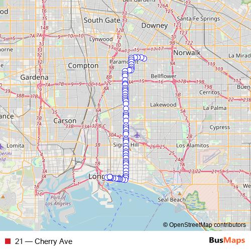 21 bus Line Map