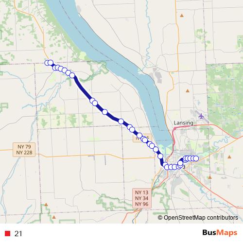 21 bus Line Map