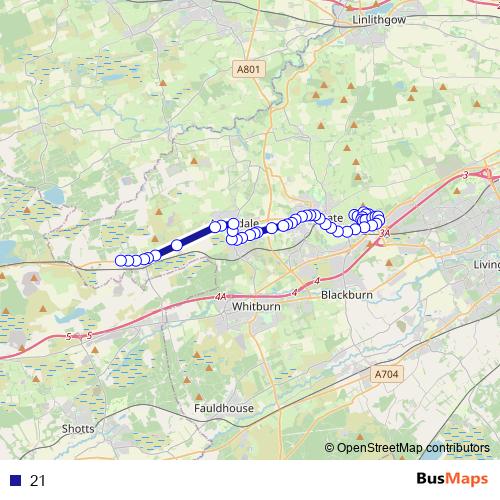 21 bus Line Map