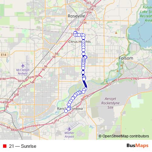 21 bus Line Map