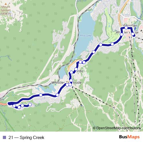 21 bus Line Map