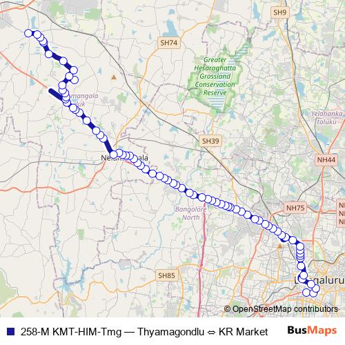 258-M KMT-HIM-Tmg bus Line Map