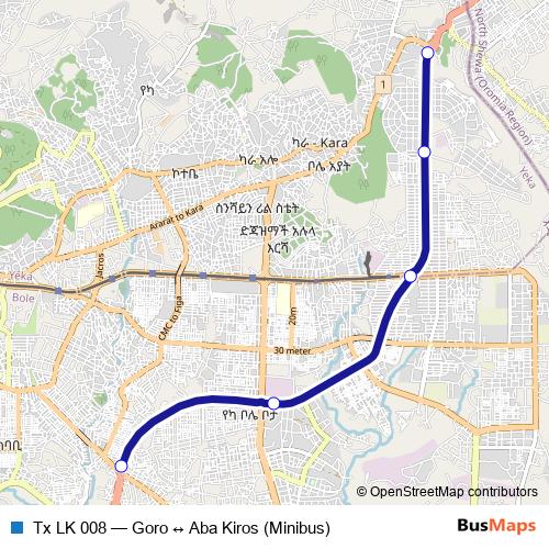 Tx LK 008 bus Line Map